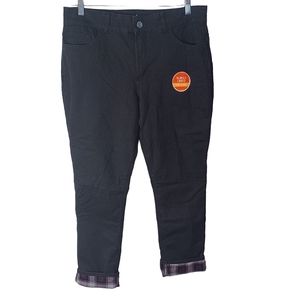 Lee Ryders black MidRise Skinny fleece lined jeans  Size 16 M NWOT